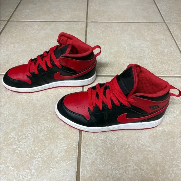 Kids Black and Red Sneakers